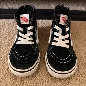 Vans Kids Black and White High-Top Sneakers